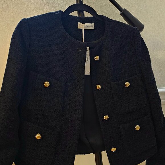 Mango Tweed Jacket (Black) - Picture 1 of 3